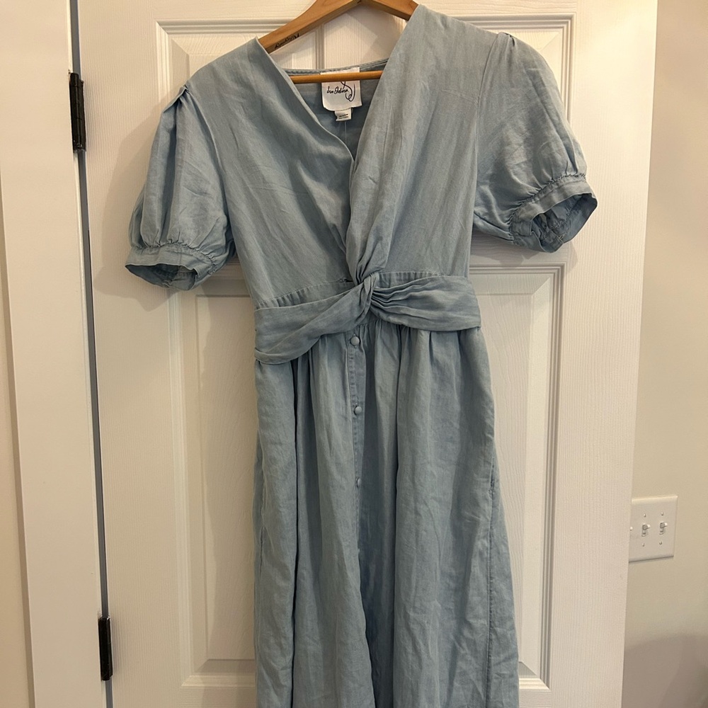 NWT Sam Edelman midi blue dress - Picture 1 of 3